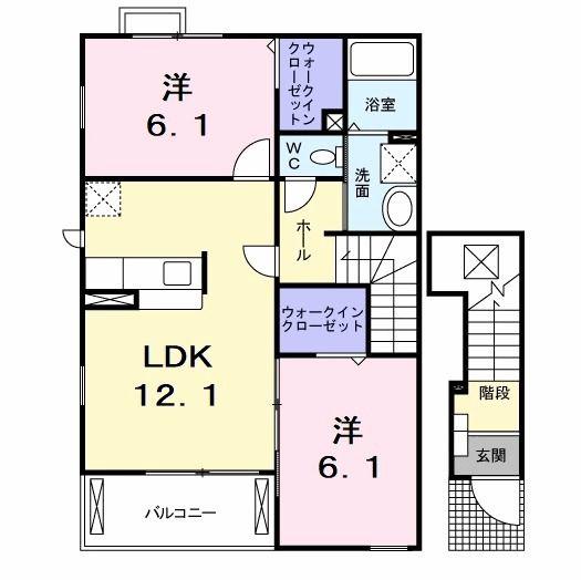 ビエント(2LDK/2階)の間取り写真