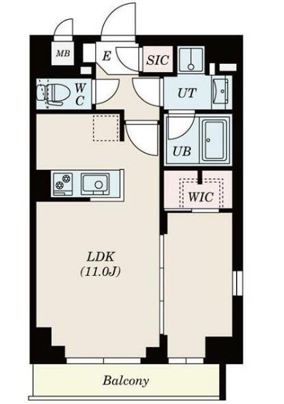 S-RESIDENCE錦糸町(1LDK/8階)の間取り写真