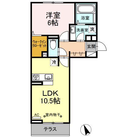 エターナル武田(1LDK/2階)の間取り写真
