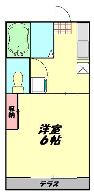 クロノス上福岡ウエスト(1K/1階)の間取り写真