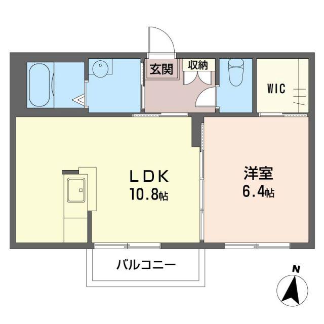 ウィステリア中央(1LDK/2階)の間取り写真