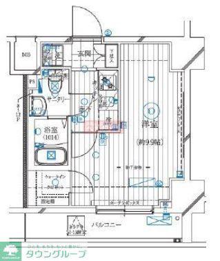 レガリス亀戸(1K/3階)の間取り写真