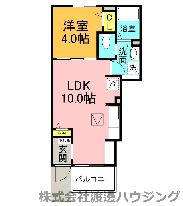 カーサコルティーレII(1LDK/1階)の間取り写真