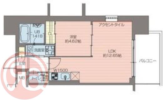 プレジオ弁天町(1LDK/7階)の間取り写真