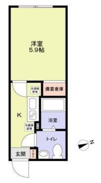 VISTA NAKANOーFUJIMICHO(1K/2階)の間取り写真
