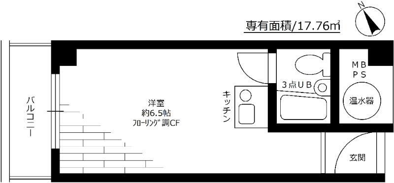 ライオンズマンション池袋(ワンルーム/10階)の間取り写真