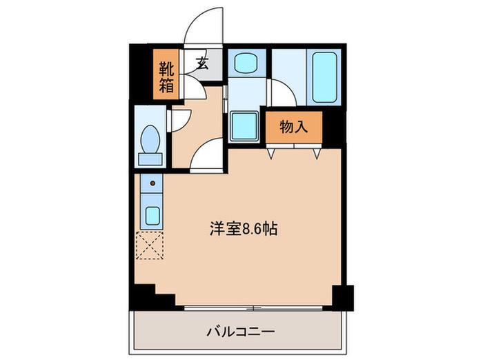 クロスフォート砧(ワンルーム/5階)の間取り写真