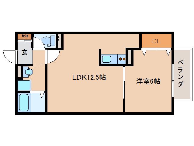 デュエルワン(1LDK/2階)の間取り写真