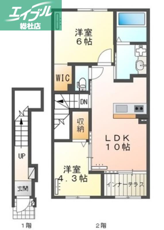 フォルモント(2LDK/2階)の間取り写真