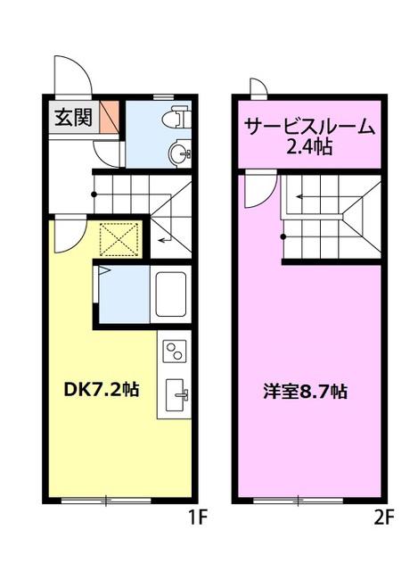 キューブ55西棟(1SDK/1階)の間取り写真