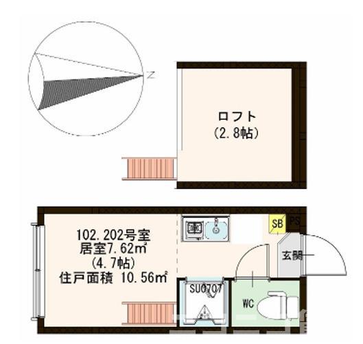 グレース桜上水(ワンルーム/1階)の間取り写真
