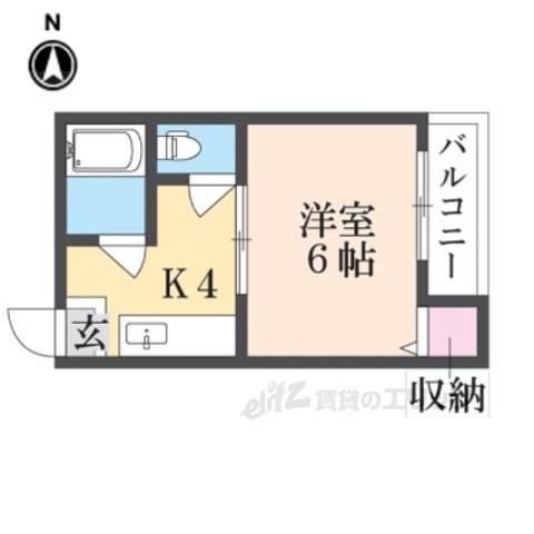 クイーン桜木(1K/1階)の間取り写真