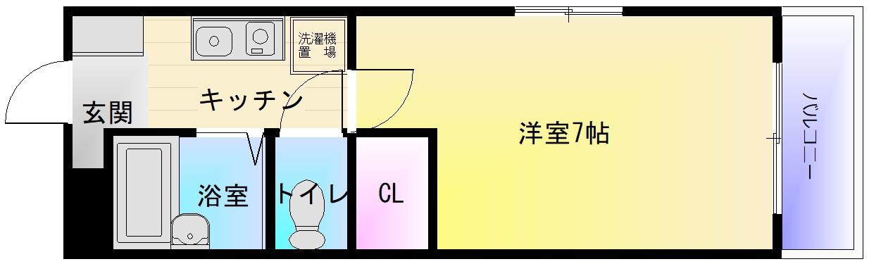 チェリーハイツ宮町(1K/2階)の間取り写真