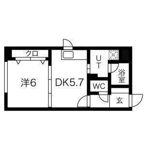 プライムアーバン大通公園II(1DK/2階)の間取り写真
