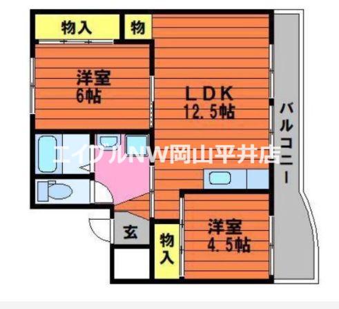 KAI TERRACE II(2LDK/2階)の間取り写真