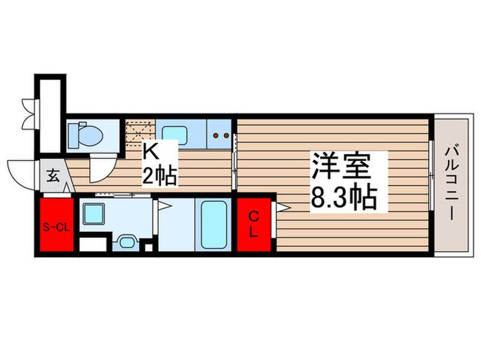 リゾーマおゆみ野(1K/1階)の間取り写真