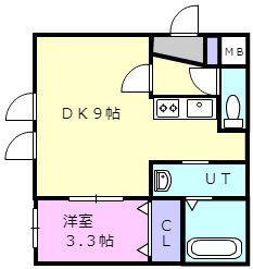 ステージ表町(1LDK/3階)の間取り写真