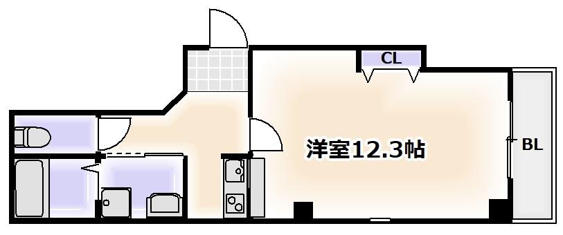 SQUARE(ワンルーム/1階)の間取り写真