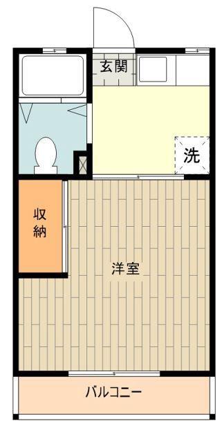 大木ハイツ(1K/4階)の間取り写真