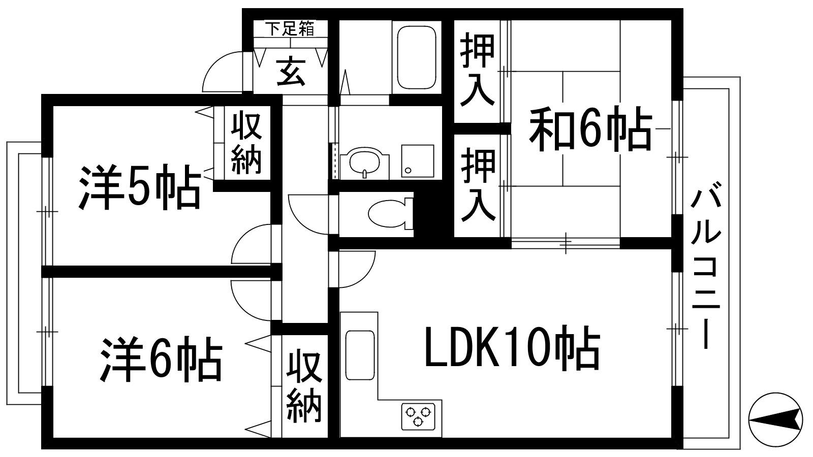 グリーンコート(3LDK/2階)の間取り写真
