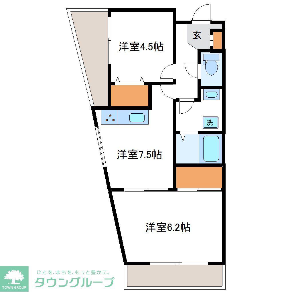 セルシオ・ITO(2DK/3階)の間取り写真