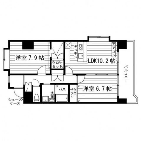 N・マグノリア(2LDK/5階)の間取り写真