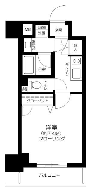 コンシェリア上野(1K/4階)の間取り写真
