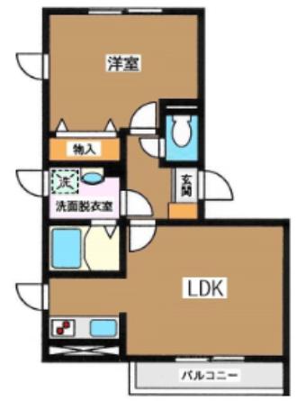 FLAX鷹番(1LDK/3階)の間取り写真