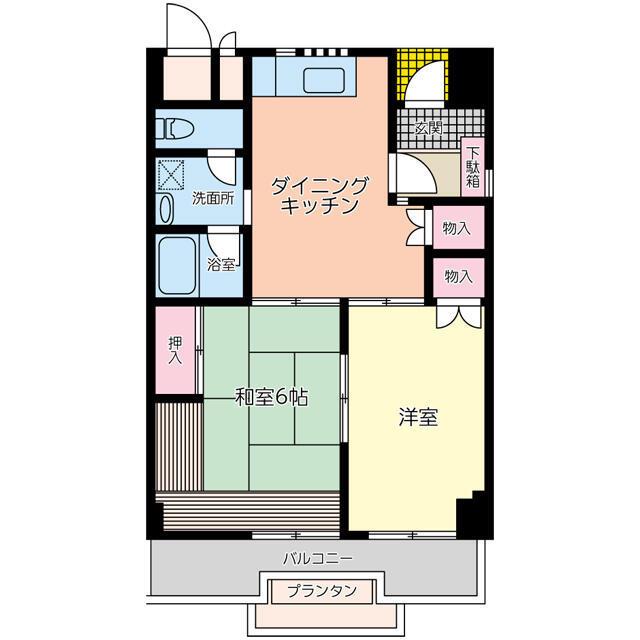 メゾン桜(2DK/3階)の間取り写真