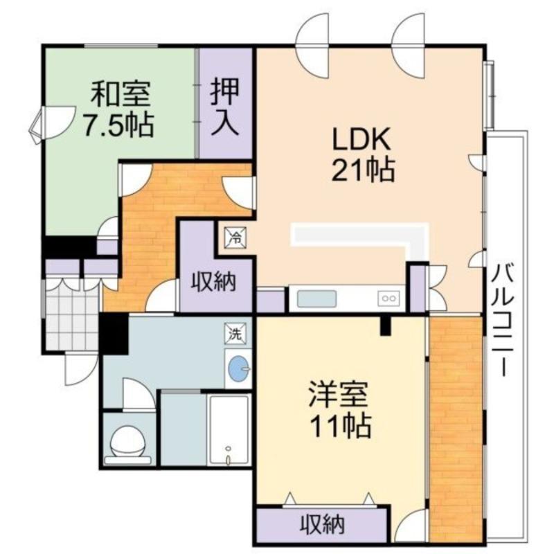 メゾンドブラン(2LDK/1階)の間取り写真