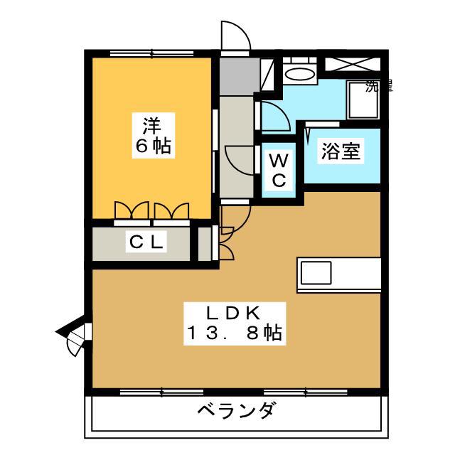 パラシオ(1LDK/2階)の間取り写真