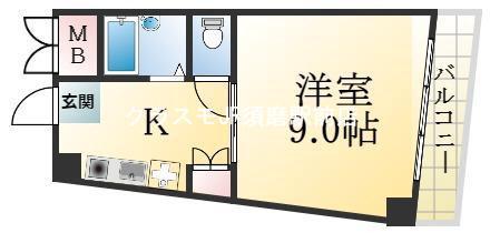 スマ扇コーポ(1K/2階)の間取り写真