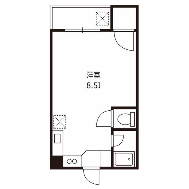 第二清水ハイツ(ワンルーム/2階)の間取り写真