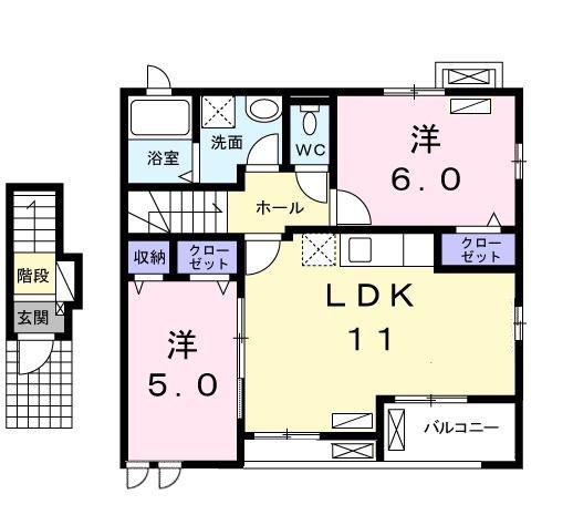 ミニョン ビエラ(2LDK/2階)の間取り写真