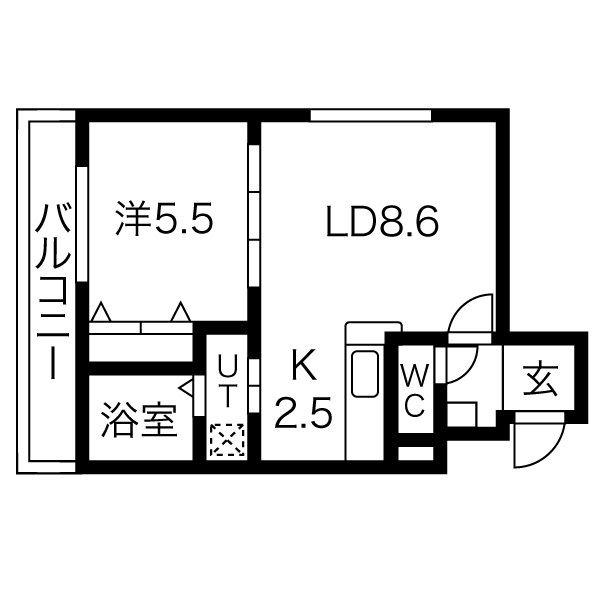 プリマクラッセ(1LDK/2階)の間取り写真