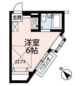 ヴァンヴェール所沢(ワンルーム/2階)の間取り写真