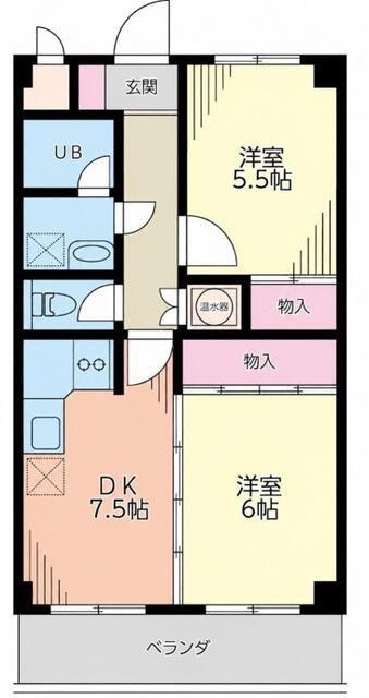 メゾンさがみ(2DK/2階)の間取り写真