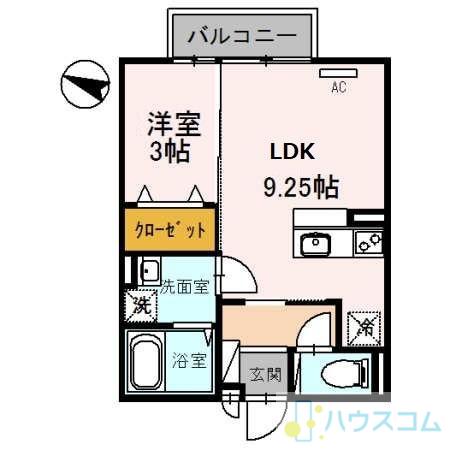 クラインガルデンA棟(1LDK/2階)の間取り写真