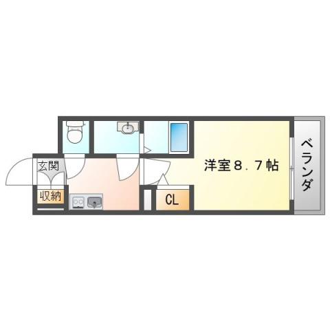 エミージュ千里(1K/2階)の間取り写真