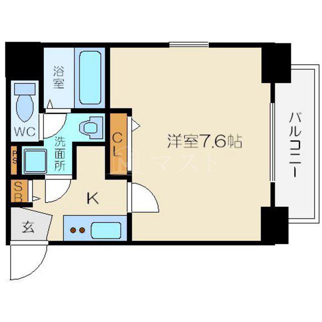LC本町東(1K/12階)の間取り写真