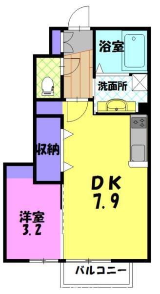 フォーゲルテラス ブラウⅣ(1DK/1階)の間取り写真