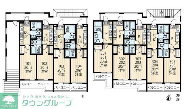 アベニール大口(1K/1階)の間取り写真