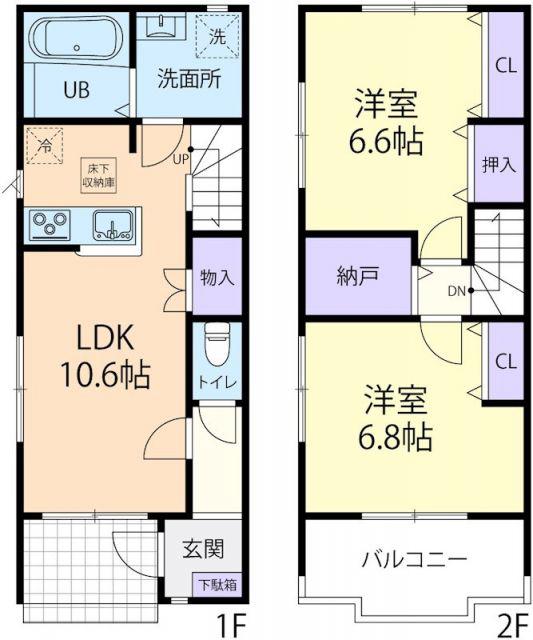 GRAN FORESTA A(2LDK/1階)の間取り写真