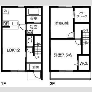 MAISONETTE LAND 宇治 B(2LDK/1階)の間取り写真