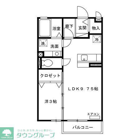 サン クレア I棟(1LDK/2階)の間取り写真