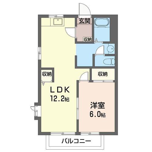 セフィラNAKADANA(1LDK/2階)の間取り写真