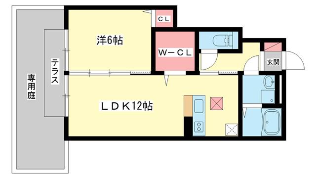 G-フォレスト(1LDK/1階)の間取り写真
