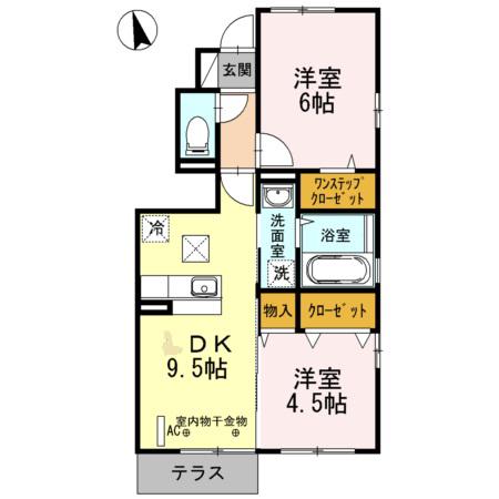 マノアール(2DK/1階)の間取り写真