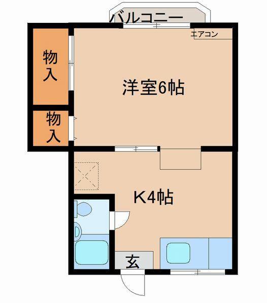 レピュート新庄(1K/2階)の間取り写真
