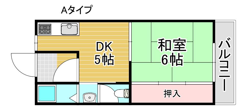 LINK住之江公園(1DK/2階)の間取り写真